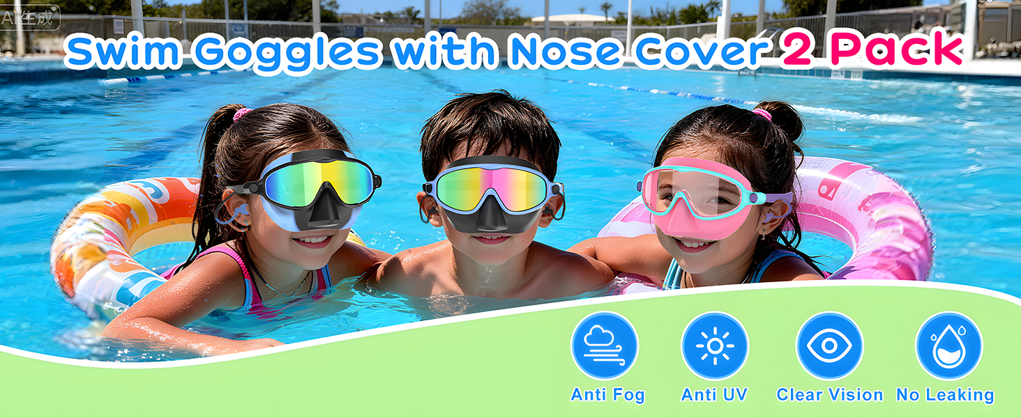 Swim Goggles with Nose Cover