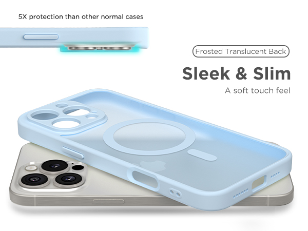 Translucent Phone Case, Pink Shockproof Protective Cover Shockproof Phone Case for iPhone 16 Pro