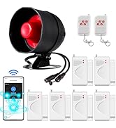 WiFi Home Alarm System, Wireless Alarm Security System with Loud 120dB Window Door Alarms Sensor,...