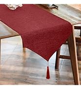 BALCONY & FALCON Linen Style Table Runner Waterproof Washable Table Runners for Kitchen Coffee Dr...