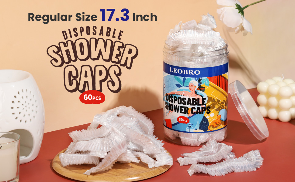 60PCS Disposable Plastic Shower Caps