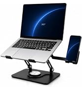 2-in-1 Laptop Stand with Phone Holder, 360° Swivel Laptop Riser for Desk | Fits 10-16 Inch Laptop...