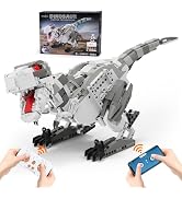 OWNONE 1 Dinosaur Building Kit, Remote Control Jurassic T Rex Building Blocks Set, Dino World Par...
