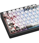 Womier PBT Keycaps Set 130 Keys, Custom White Japanese Keyboard Doubleshot Dye Sub Side Print Shi...