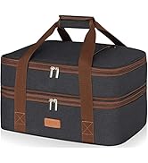 LHZK Double Decker Insulated Casserole Carrier for Hot or Cold Food, Expandable Hot Food Carrier,...