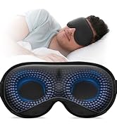 YFONG Weighted Sleep Mask, Women Men 3D Blocking Lights Sleeping Mask (4.2oz/120g), Pressure Reli...