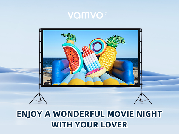 vamvo Projector Screen with Stand 120 inch