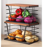 2 Pack Stackable Trash Bag Holder with Bamboo Top