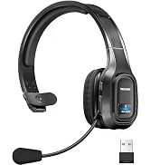 TECKNET Trucker Bluetooth Headset with Microphone Noise Canceling Wireless On Ear Headphones, 55H...
