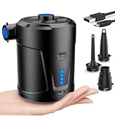 Electric Air Pump for Inflatables 5200mAh Air Mattress Pump Rechargeable Portable Mini Inflator/D...