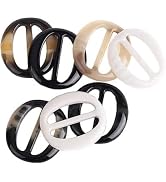 WNHNO 6 Pcs 5CM Fashion Resin T Shirt Clips Simple Tee Shirt Rings Clasps Elegant Scarf Buckles S...