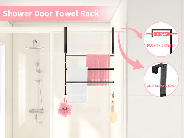 Over The Door Towel Rack, Towel Rack with Hooks for Door Hanging,Door Towel Hanger,