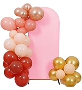 Peomeise 6FT Wedding Arch Cover,Pink Arch Backdrop Cover Stretchy Spandex Backdrop Stand Covers f...
