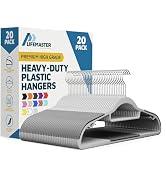 Lifemaster Plastic Clothes Hanger Set - 20 Pieces Versatile, Lightweight, Space-Saving, Non-Slip,...