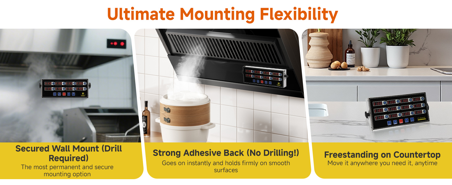 commercial kitchen timer flexible mount