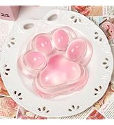 4.92 Inch Big Handmade Taba Cat Paw Squishy Toys, Pink Clear Cat Paw Squeeze Toy for Stress Relie...