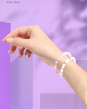 Gionlion flat polymer clay beads for bracelet making heishi beads bracelets