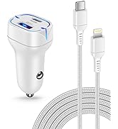 USB C Lightning Cord with 38W iPhone Car Charger for Apple 14 Pro Max 14Pro 13 12 11 10 SE X XR X...