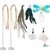 ORSDA 3in1 Interactive Cat Toys Replacement Attachments 7PCS Cat Teaser Toy Refills Cat Wand Atta...