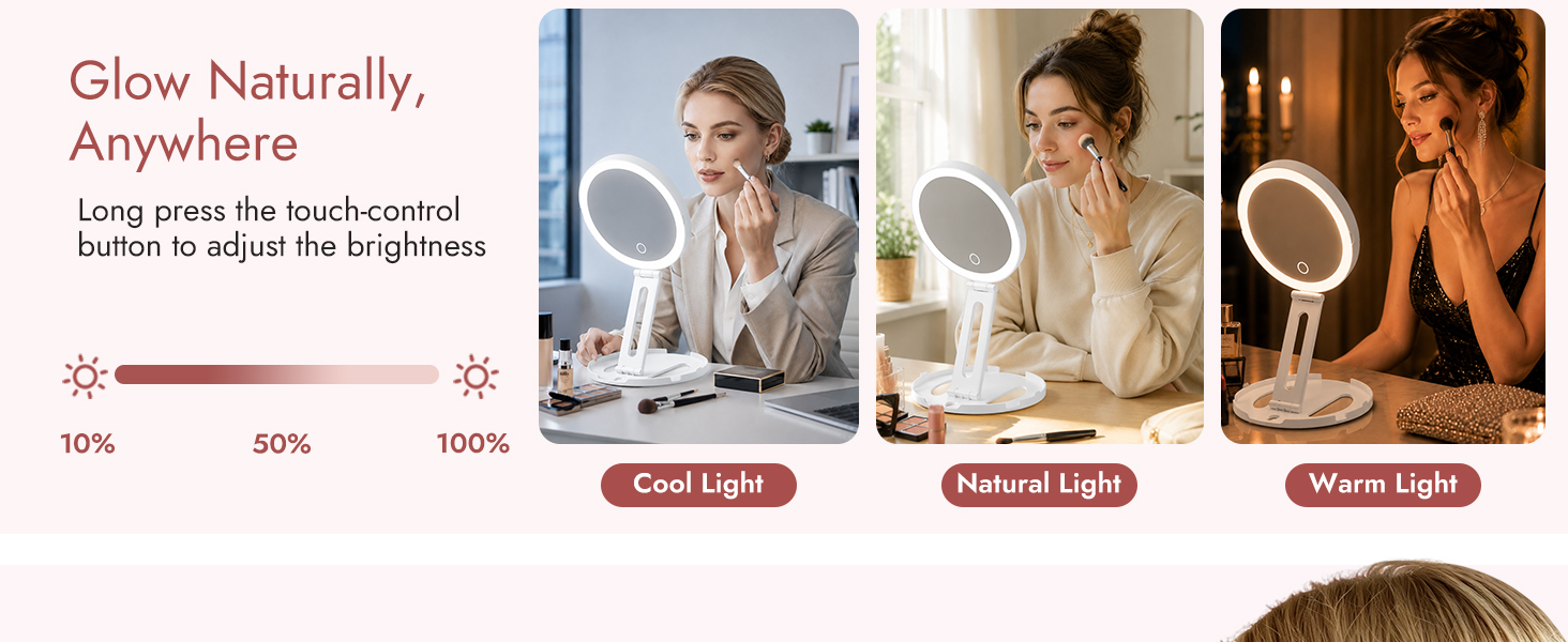 LED makeup mirror, vanity mirror lighting, professional makeup lighting