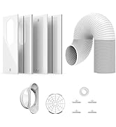 E-SDS Portable AC Window Kit with 5.9” Exhaust Hose for Sliding Window, Adjustable Window Vent Se...