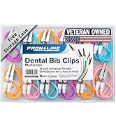 Premium Silicone Dental Bib Clips 12 Pack Multicolor Set | Flexible 19 Inch Bib Holders with Stai...