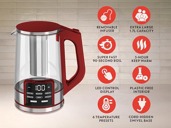 Gourmia Programmable Glass Digital Kettle GDK2365