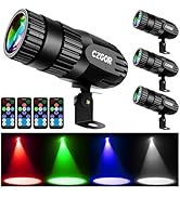 Led Pinspot Light, Czgor 15W Disco Ball Spotlight, RGBW 4 in 1 Mirror Ball Lights with Remote Con...