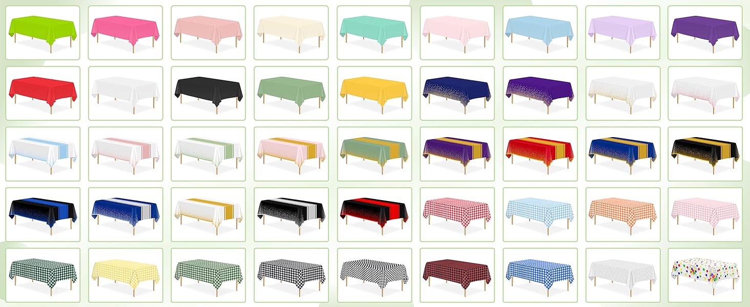 Plastic Table Cloths for Parties Disposable