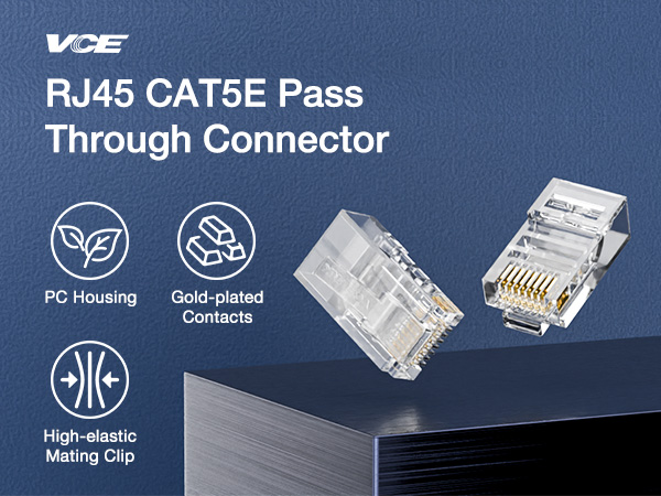 CAT5e Passthrough Connectors