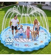 BerrysParadise 102" Splash Pad, Sprinkler & Splash Play Mat Toys for Kids Water Toys, Inflatable ...