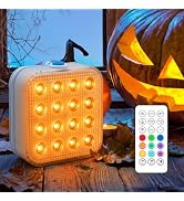 Rechargeable Pumpkin Lights, 16-Color Jack O Lantern Lights, 1 Pack | 6 Dynamic Modes, 5 Brightne...