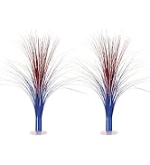 Beistle 2 Piece Plastic Metallic Spray Centerpieces for Patriotic Decorations, 4th of July Tablew...