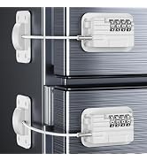 2 Pack Upgraded Refrigerator Locks with Combination, Child Safety Fridge Locks for Cabinets, Free...
