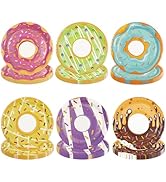 60Pcs Donut Paper Plates-Donut Birthday Party Decorations 7in Colorful Grow Up Dessert Cake Plate...