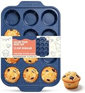 AOTASO Silicone Muffin Pans for Baking with Metal Reinforced Frame | Nonstick 12-Cup Regular Size...
