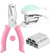 NEBURORA Green Mini Effortless Desktop Staplers with 400 Standard Staples Bundle Pink Single Hole...