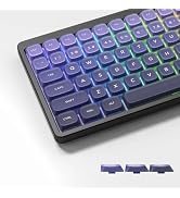Womier Purple Low Profile Keycaps, Jelly Keycaps, Mechanical Keyboard Caps | Custom Shine Through...