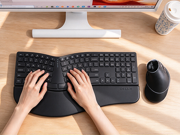 DELUX Wireless Ergonomic Vertical Mouse,Ergo Mouse for Large Hands (M618PD)