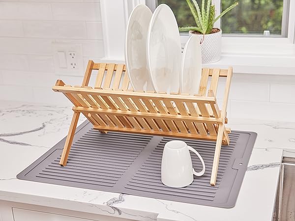 Dish drying mat, dish mat drying kitchen mat, silicone dish drying mat