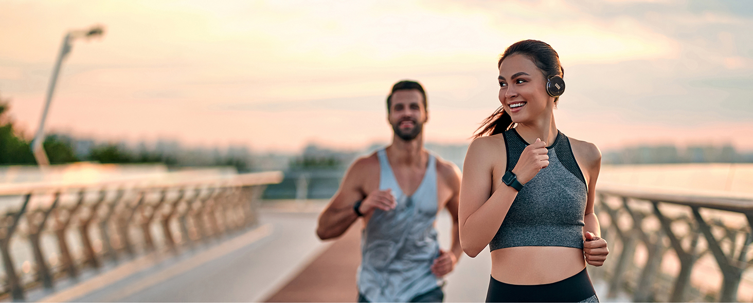 KINIVO wireless headphones with microphone daily use for running gym quality sound outdoor indoor