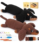 Crochet Kit for Beginners - 2 PCS Dachshund Crochet Kit with Step-by-Step Video Tutorials, Beginn...