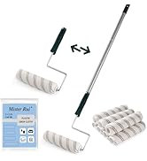Mister Rui Paint Roller Kit 10 Pack, 9 Inch Microfiber Roller Covers with Extension Rod 3 FT, 9