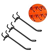 Dualshine 60PCS Black Pegboard Hooks 4 Inch, Peg Board Shelving Hooks Metal Pegboard Display Hook...