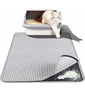 Large Cat Litter Box Mat for Cats, Double Layer Honeycomb Cat Litter Trapping Mats, Waterproof, U...