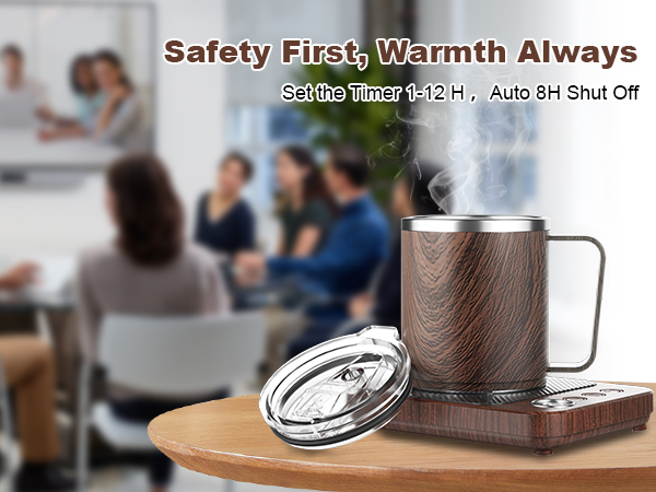 Coffee Mug Warmer & Mug Set for Desk, Electric Coffee Cup Warmer with 16oz Heated Mug