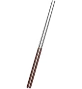 Kichvoe 1 Pair Long Cooking Chopstick Stainless Steel Chopstick with Wooden Handle 40cm Chinese L...