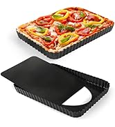 Cyimi Rectangular Pie Pan Nonstick Tart Pan With Removable Bottom Heavy Duty Carbon Steel Fluted ...