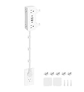 Electrical Outlet Extender Stick, Features 4 USB & 6 Outlets, 19in Flexible Extension Cord Access...