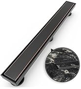 WEBANG 24 Inch Shower Linear Bronze Drain Rectangular Floor Drain with Accessories Reversible 2-i...